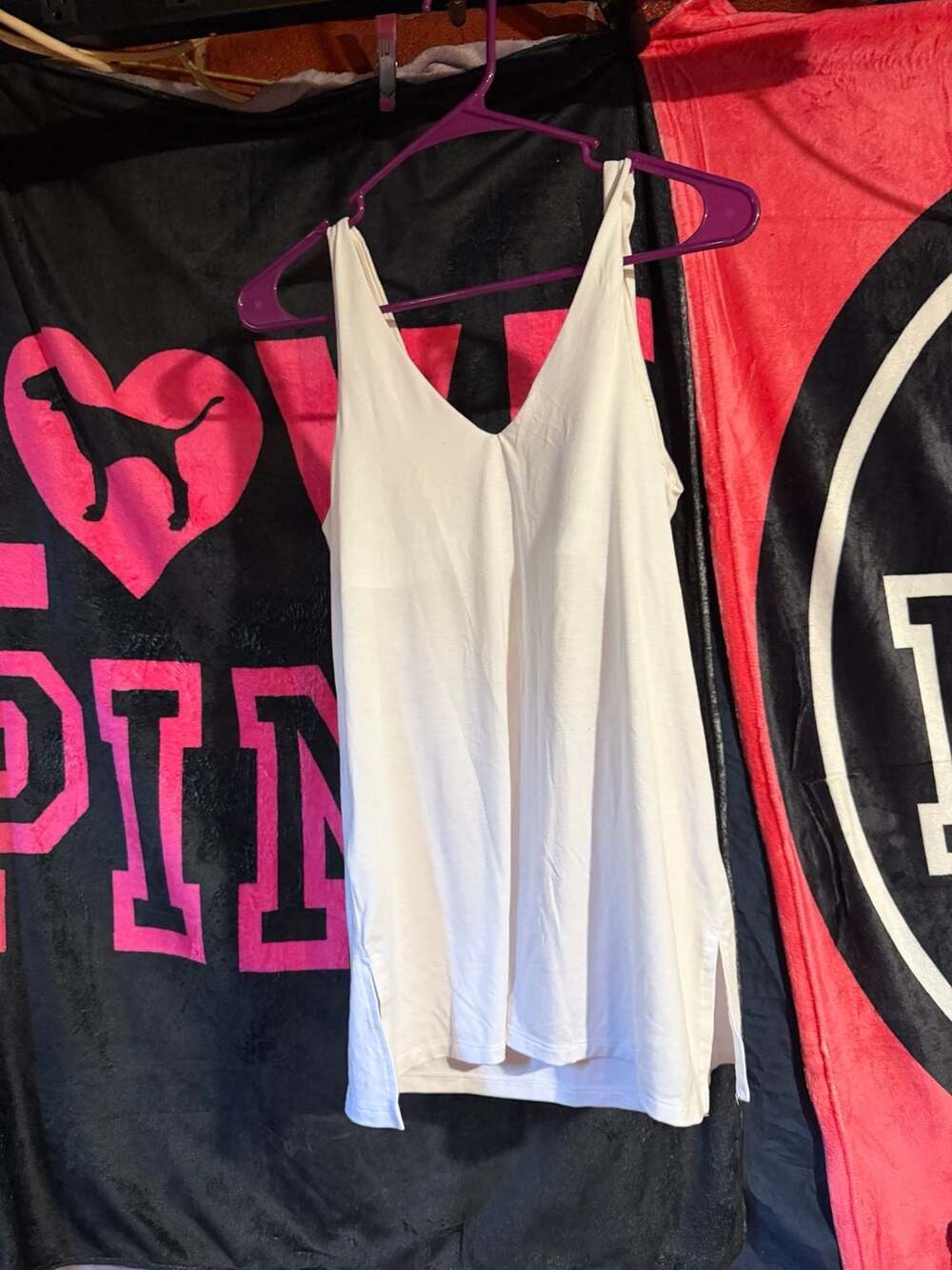 Athleta White V-Neck Sleeveless Tank Dress - Picture 3 of 3